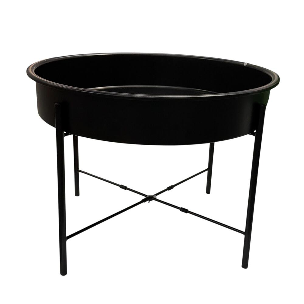IKEA KULTURSKOG Black Plant Stand Diameter: 22 ¾ " Height: 16 ½ " - Picture 1 of 4